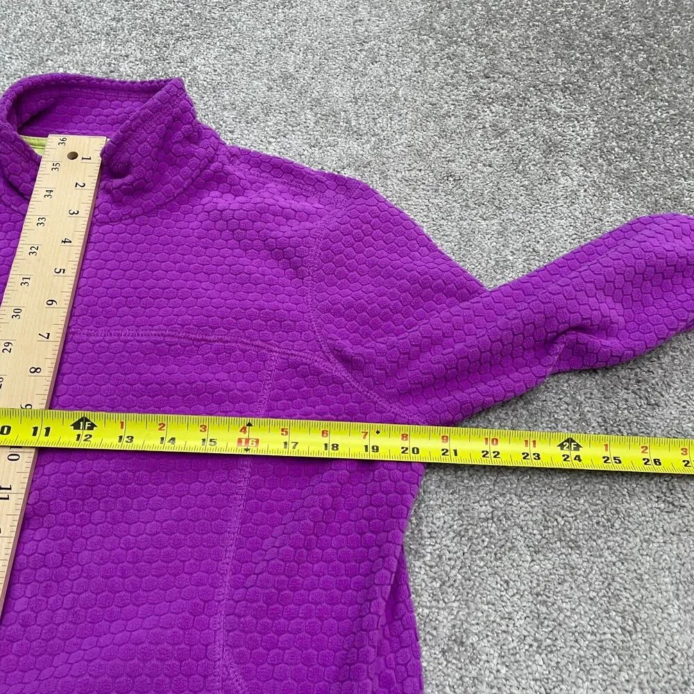 Tek Gear Honeybomb 1/4 Zip Soft Fleece Jacket Women Large Purple Stretch Outdoor